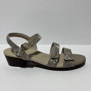 SAS Women’s Savanna Multisnake Gold Ankle Strap Sandals, Size 10.5 M